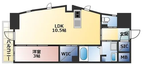 ラフィーネ上葛原【407号室】の間取り