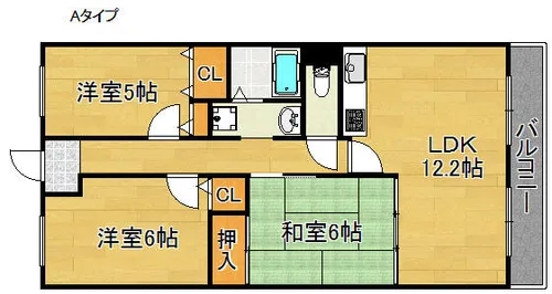 エテルノン泉佐野【7階】の間取り