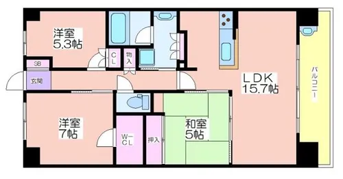 大阪ベイレジデンス(リブリーコート)【7階】の間取り
