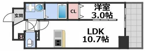 ソシオ心斎橋【4階】の間取り