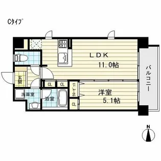 ランドセントラル梅田【8階】の間取り