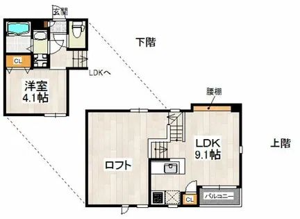 CB千早南フゼア【1階】の間取り