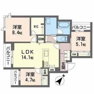 シャーメゾンシエロ【3階】の間取り