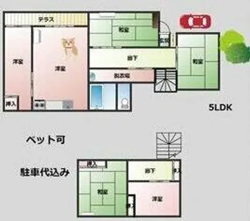 愛知県名古屋市千種区竹越1丁目【一戸建】の間取り