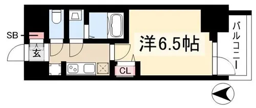 1Kの間取り画像