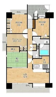 ファミール大津石山リバーサイド【11階】の間取り