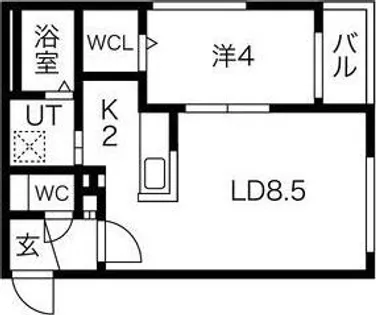 ラフィーネ中島公園PREMIUM【4階】の間取り