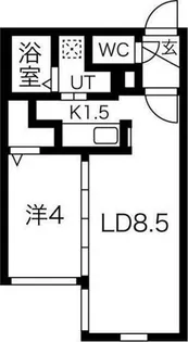 ラフィーネ南3条【2階】の間取り