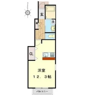 フォーリスト清水【102号室】の間取り