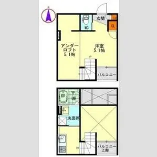 カーサ9名駅【203号室】の間取り