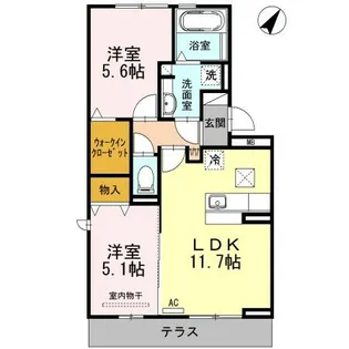 さくらハウスA棟【1階】の間取り