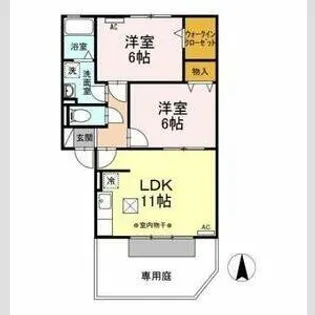 ウィルモア鴻の巣パーク【1階】の間取り