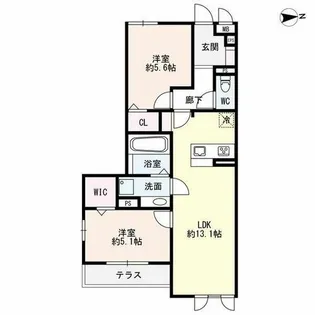 グリーヴィラ柱曙【105号室】の間取り