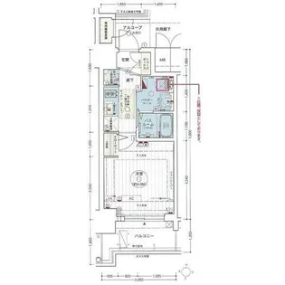 エステムコート名古屋新栄Ⅱアリーナ【7階】の間取り