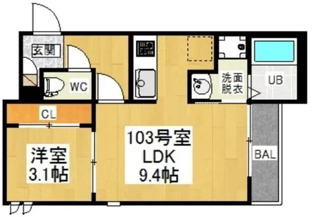GRANDTIC妙音通【1階】の間取り