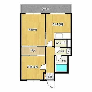 豊中サンハイツ【4階】の間取り