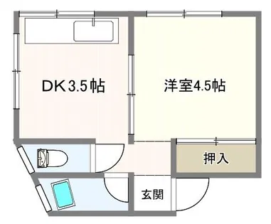 シエル中山手【3階】の間取り
