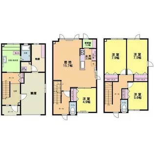 北海道札幌市東区北三十四条東1丁目【テラスハウス】の間取り
