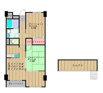 アデューウエダ【405号室】の間取り