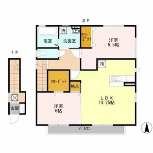 カーサ フェリーチェⅠ【201号室】の間取り