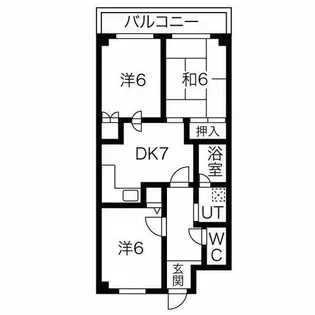 ウォーク羽衣【206号室】の間取り