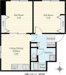 山鼻レジデンス【5階】の間取り