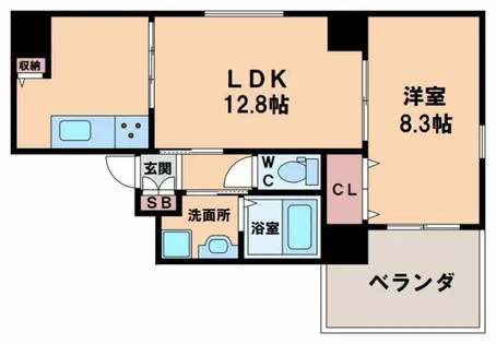 サラベルナール夕陽丘【3階】の間取り