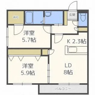 南円山621【2階】の間取り