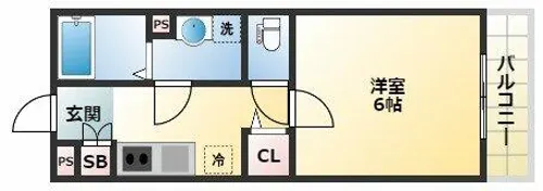 カルムビレッジ東田辺【2階】の間取り