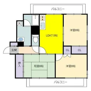 レジデンス内田橋【7階】の間取り