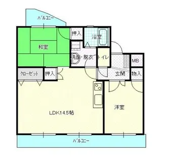 福岡県太宰府市通古賀3丁目【マンション】の間取り