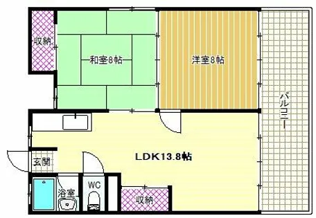 東部マンション【205号室】の間取り