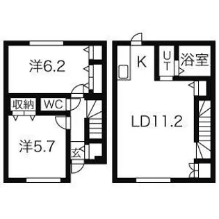北海道札幌市北区屯田七条11丁目【タウンハウス】の間取り