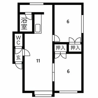 北海道札幌市手稲区西宮の沢三条3丁目【アパート】の間取り