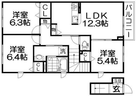 シャーメゾンパティオヴィラ【2階】の間取り