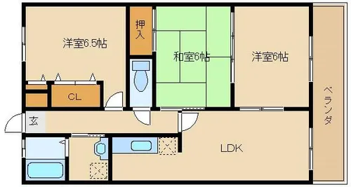 兵庫県尼崎市猪名寺1丁目【アパート】の間取り