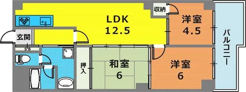 ドミール北野【303号室】の間取り