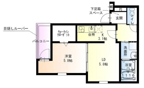 兵庫県尼崎市杭瀬北新町4丁目【アパート】の間取り