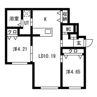 URBAN FLATS 中の島【402号室】の間取り