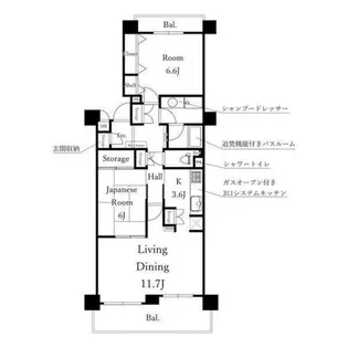 パークシティ松下南棟【5階】の間取り