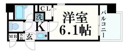 エスリード三宮フラワーロード【8階】の間取り