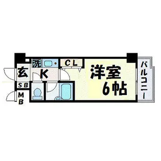 エスリード三宮フラワーロード【6階】の間取り