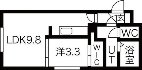 CENTRAL PARK南12条【3階】の間取り