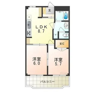 クレセントカシダⅠ【1階】の間取り