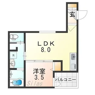 大阪府大阪市城東区諏訪1丁目【アパート】の間取り
