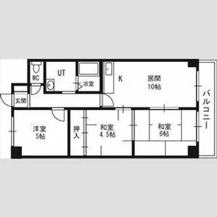 サンシティ新琴似【4階】の間取り