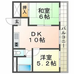 メゾン南塚口【202号室】の間取り