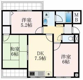 サンハイム天美【2階】の間取り