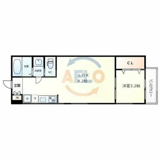 1LDKの間取り画像