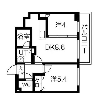 ラ・クラッセ札幌リードスクエア【4階】の間取り